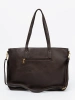 Dark Brown Handbag with Gold Accents