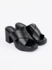 Black block heel mules