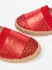Red Espadrilles with Sparkling Thread