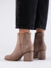 Dark Beige Suede Chelsea Ankle Boots