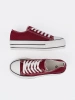 Women's Burgundy Platform Sneakers