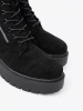 Women's black ankle boots with suede finish