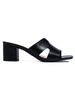 Chic Black Heeled Slides