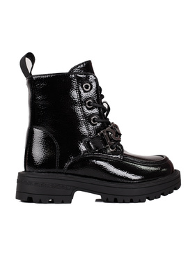 Lace-Up Black Ankle Boots
