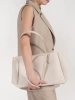 Light beige faux leather shopper bag