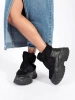 Black Platform Snow Boots with Sherpa Lining