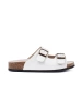 White flat sandals