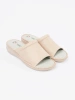 Light beige mules with leather insole