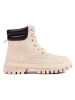 Beige hiking boots