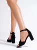 Black Block Heel Sandals by W. Potocki