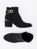 Black women's ankle boots with elegant buckle
