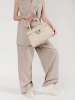Light beige shoulder bag with strap