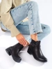 Chic Black Ankle Boots with Stretchy Panel