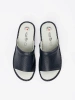 Navy Blue Leather Lined Sandals