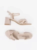 Beige Block Heel Sandals