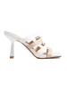 Chic White Heeled Slides
