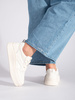 Białe sneakersy damskie na wysokiej podeszwie