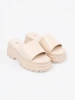 Light Beige Platform Slide Sandals