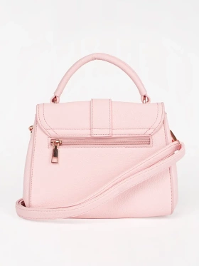 Light Pink Small Handbag with Gold Accents