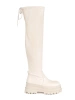 Creamy Over-the-Knee Platform Boots