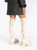 Creamy Over-the-Knee Platform Boots