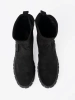 Black suede women's ankle boots