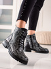 Black Printed Work Boots