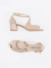 Beige women's heeled sandals