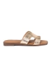 Gold square-toe sandals