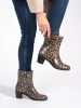 Leopard Print Heeled Rain Boots