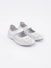 White perforated leather sandals