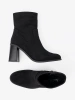 Black high-heel ankle boots in a classic cut