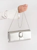 Chic Silver Mini Bag with a Shiny Buckle