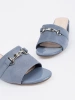 Sergio Leone blue heeled flip-flops