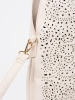 Light beige perforated shoulder bag