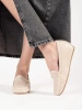Beige women's lace-up shoes with hidden wedge