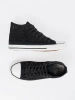 Black perforated high-top sneakers
