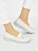 White Comfy Faux Leather Loafers
