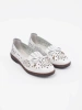 White perforated leather shoes