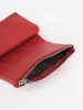 Small red women's wallet made of faux leather