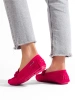 Pink Suede Lace-Pattern Loafers