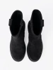 Black women's ankle boots with chunky sole