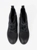 Trendy Black Worker Boots with Decorative Lacing