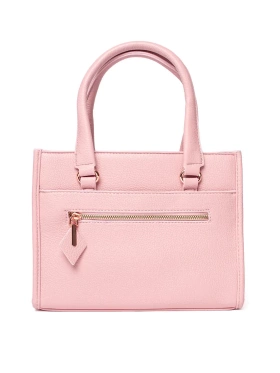 Light pink satchel bag with decorative zipper