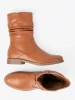 Comfortable Caramel Ankle Boots with Ruching