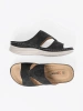 Black comfortable cut-out sandals