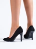 Suede Black Heeled Pumps