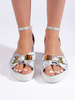 Silver Wedge Sandals