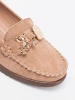 Women's half shoes with teddy bear application