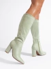 Light Green Eco Suede Boots